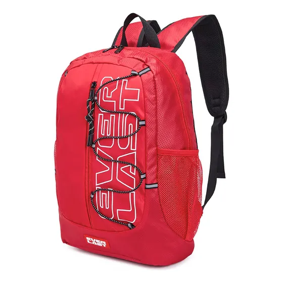 Mochila Escolar Everlast Diseño Juvenil Correas Ajustables Color Rojo Diseño de la tela Lisa