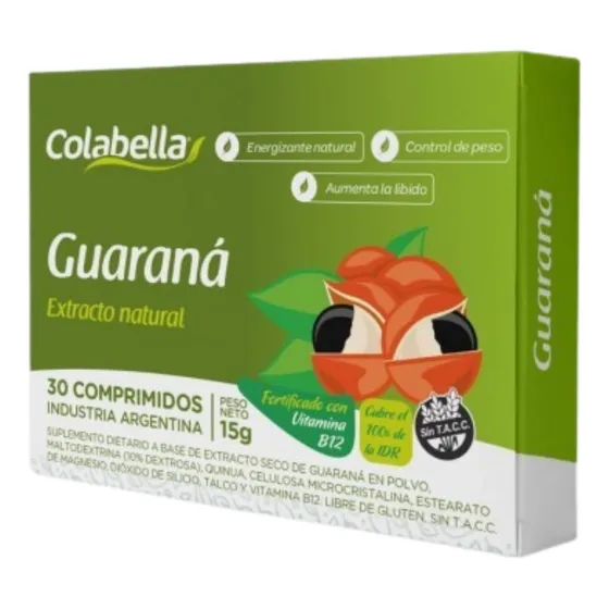 Guaraná Aumenta La Libido X 30 Comprimidos Colabella
