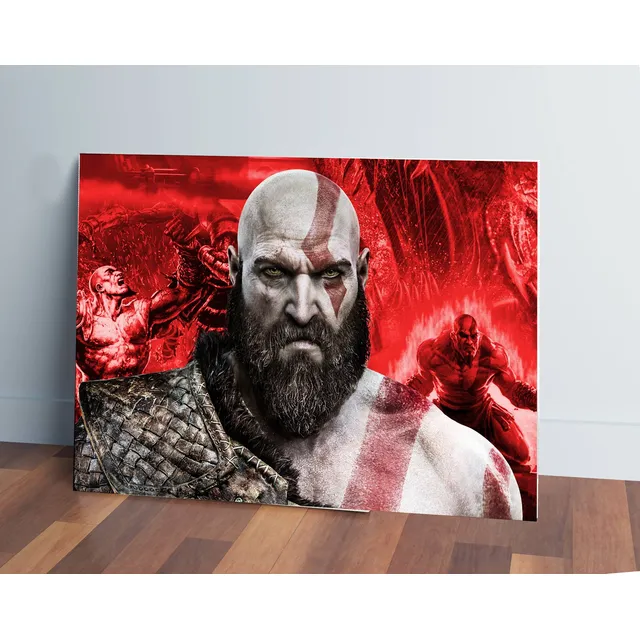 Cuadro 189 God Of War Kratos 70x100 Mdf Memoestampados