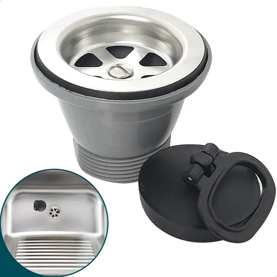 Ralo Para Tanque Inox 3 Polegadas Com Tampa Escoamento 70mm