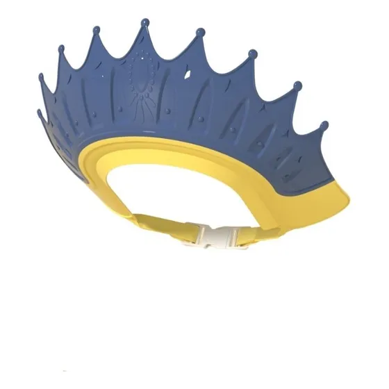 Gorro De Baño Visera De Ducha Corona Para Bebé Azul Liso