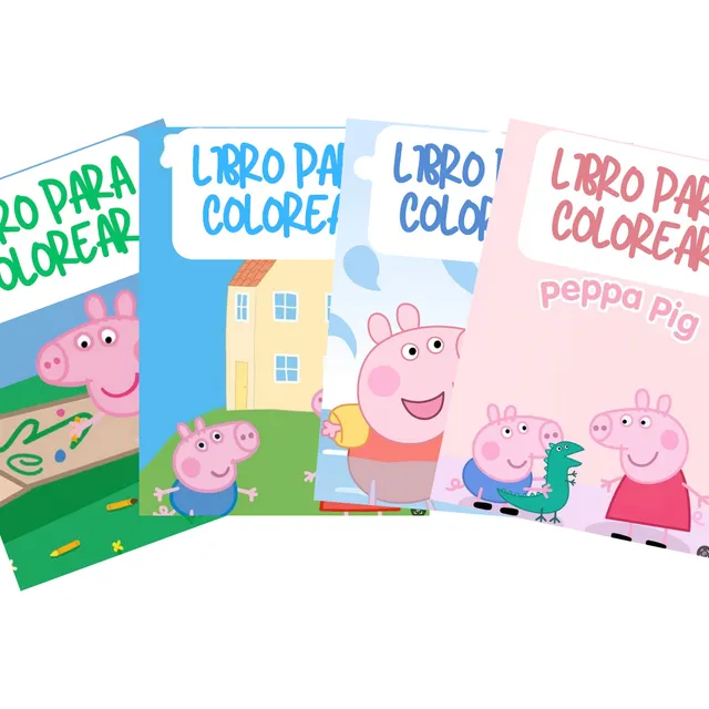 Pack 4 Libros Peppa Pig Para Pintar