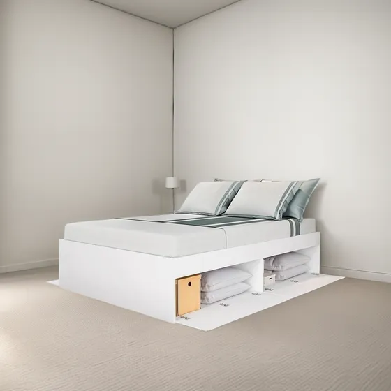 Cama 2 Plazas 4 Puertas Parrilla Madera Box Baul Sommier