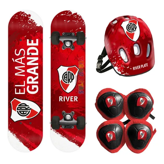 Skate De River Patineta Casco Rodilleras Infantil Niño Sb Ct