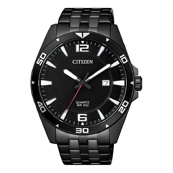 Reloj Citizen Gm Quartz Date Bi505551e Color de la correa Negro Color del bisel Negro Color del fondo Negro