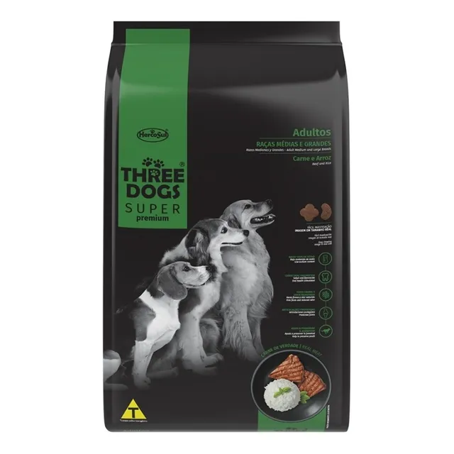 Three Dogs Super Premium Adulto Medium 15+2 Kg Con Regalo