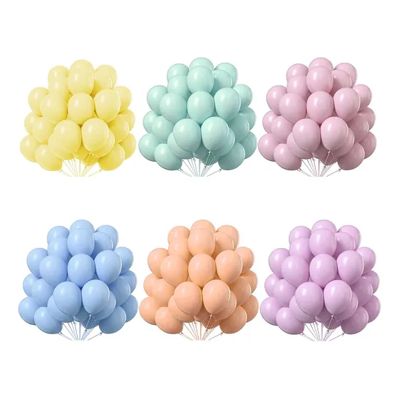 Globos Pasteles Látex Decoración Fiestas 10p. X50 U. 