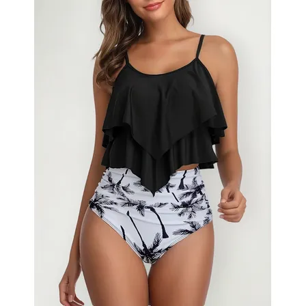 Bikini Alto En Punta Damasco Moda Sexy Traje De Baño
