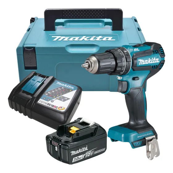 Parafusadeira 18v Bat 3ah Carreg E Mak-pac Dhp485rf1j Makita Cor Azul-turquesa Frequência Voltagem : 18 Volts 127/220V