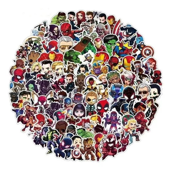 Set 100 Stickers Marvel / Dc Comics - Pegatinas / Calcomania