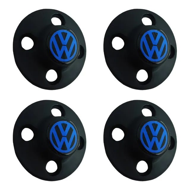 4 Tapones Rines 4/100 Vw Golf Jetta Pointer Caribe Gol Azul