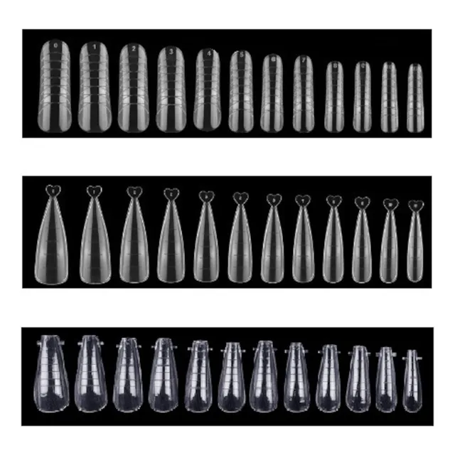 120 Moldes Uñas Dual System Cuadrada Coffin Almond Stiletto