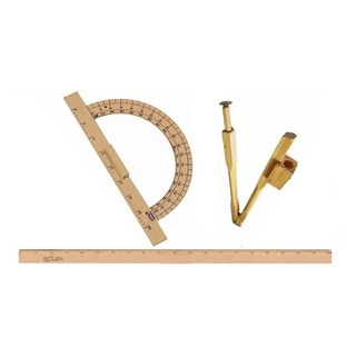 Kit Transferidor Mdf + Régua + Compasso Para Quadro Branco Kit Transferidor Mdf + Régua + Compasso Para Quadro Branco