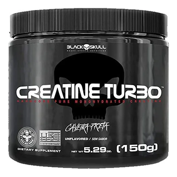 Suplemento em pó Black Skull Creatine Turbo creatina Creatine Turbo em pote de 150g.