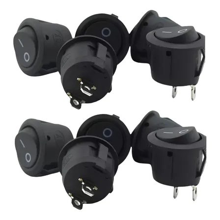 10 Botão Chave Gangorra Mini Interruptor Liga Desliga Preto