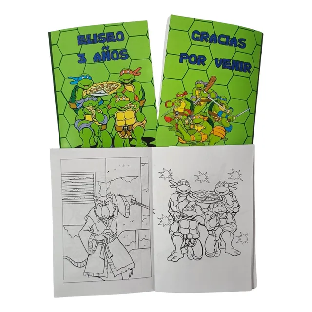 Libritos Para Colorear Personalizados X 10 Tortugas Ninja