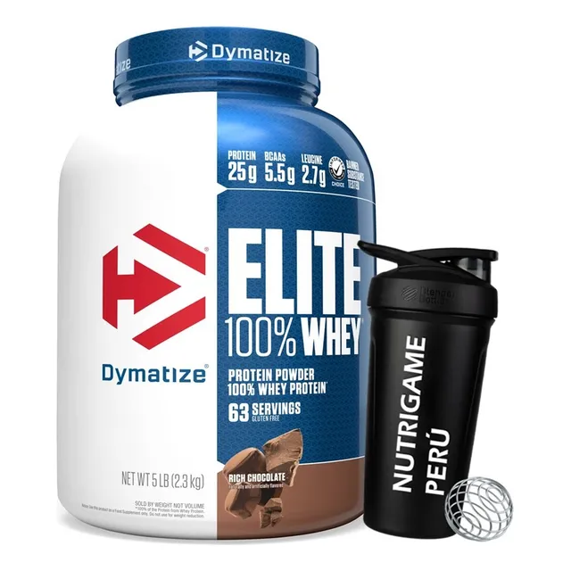 Elite 100% Whey 5 Lb Dymatize Proteína Whey Sabor Rich Chocolate