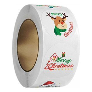 3 X 500x Pegatinas Navideñas, Rollo De Sellos Para Estilo C 3 X 500x Pegatinas Navideñas, Rollo De Sellos Para Estilo C