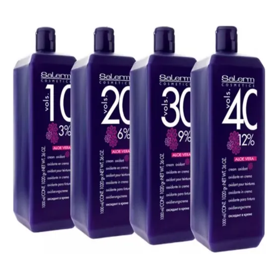 Agua Oxigenada En Crema Salerm 10v - 20v - 30v. 1 Litro