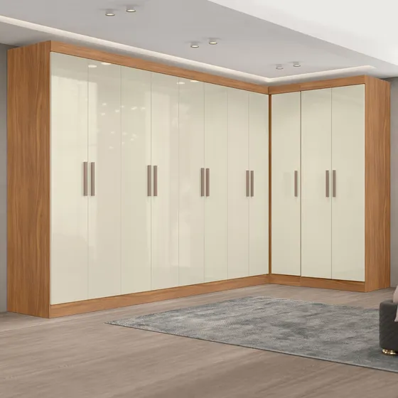 Guarda-roupa Modulado De Canto 11 Portas E 4 Gavetas Ia