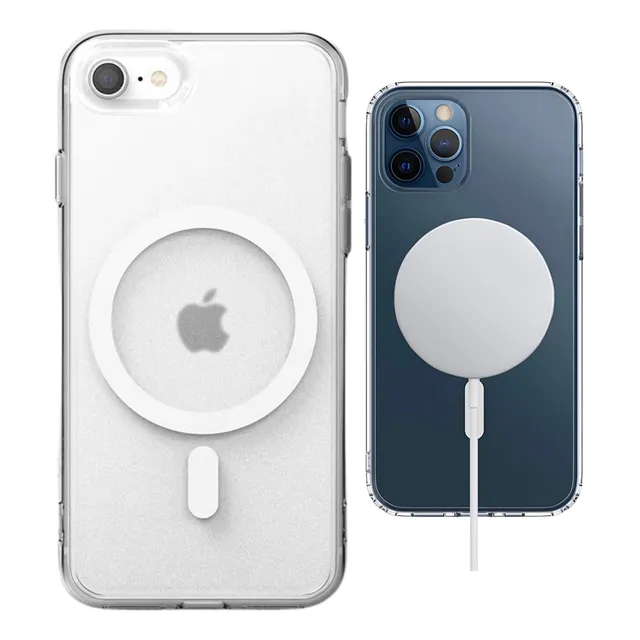 Estuche Funda Transparente Con Carga Magnética Para iPhone