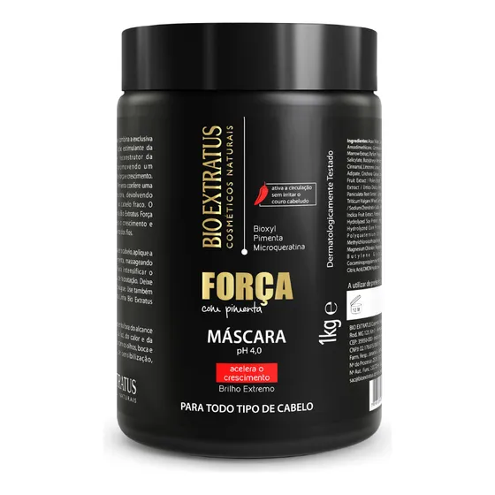 Bio Extratus Mascara Força C/ Pimenta Crescimento Do Cabelo Cor De Cabelo Todos