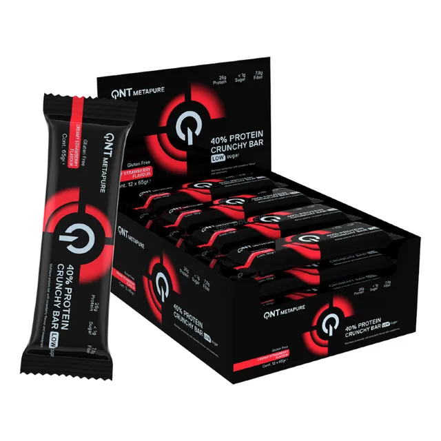 Pack x 12 Barras De Proteina Crunchy Fresa Qnt