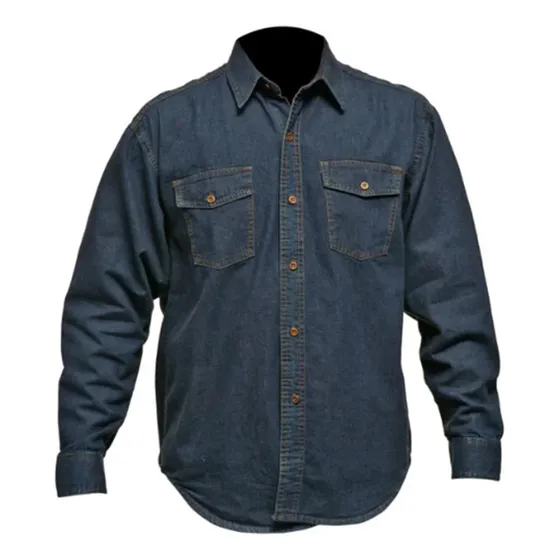 Camisa Jean Dotacion Algodon Trabajo Indigo Clasico Rigido