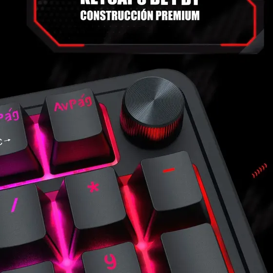 Teclado Gamer Redragon Qwerty K686rbg-m-sp Negro Español Latinoamérica