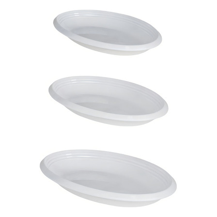 Kit 3 Travessas Ovais Tamanhos Variados Paramount Plásticos Cor Branco Kit 3 Travessas Ovais Tamanhos Variados Paramount Plásticos Cor Branco