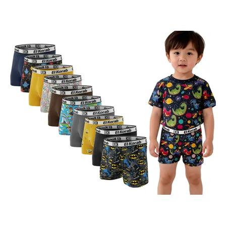Kit Cueca Infantil Box Boxer 5un Estampada Conforto El Korab