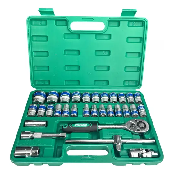 Caja Herramienta 32 Piezas Dados Llaves Mecanica Rachet 1/2