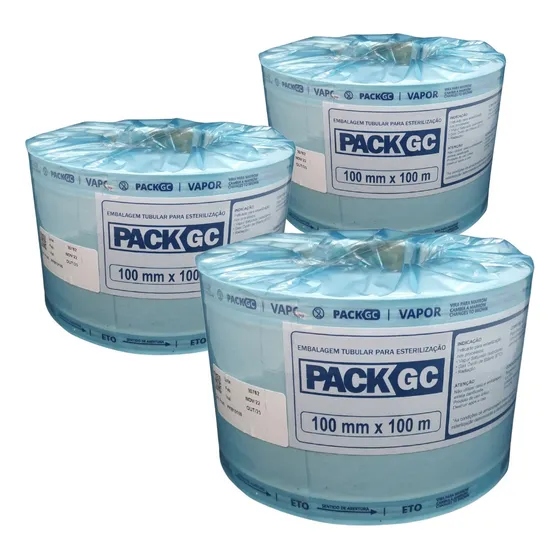 3 Bobina Esterilização 10 X 100 Papel Grau Cirurgico Alicate