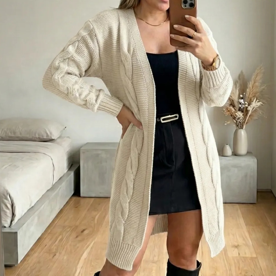 Cardigan Casaco Feminino Tricot Frio Grosso Moda Inverno - 4 cores Cardigan Casaco Feminino Tricot Frio Grosso Moda Inverno - 4 cores