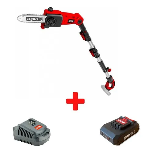 Podadora De Altura Equus + Bateria + Cargador Qm7371kit- Smf Color Rojo