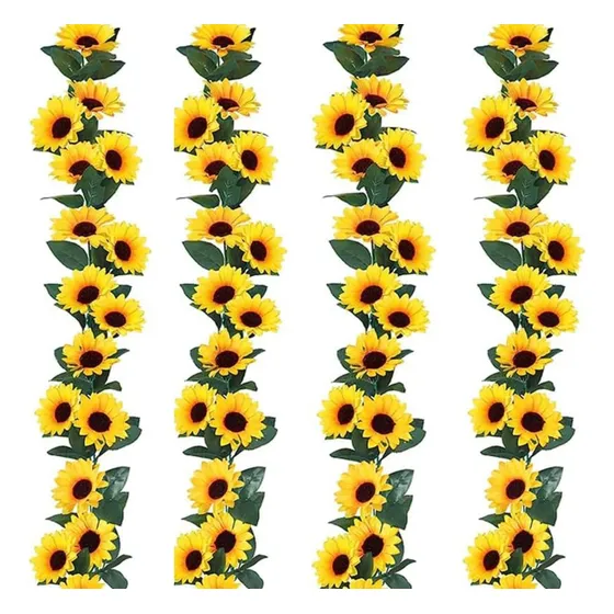 Corrente De Girassol Artificial 2,25m Trepadeira Decoração 
