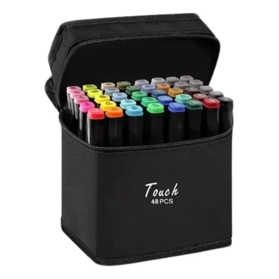 Caneta Touch 48 Cores Permanente Ponta Dupla Bobbie Goods