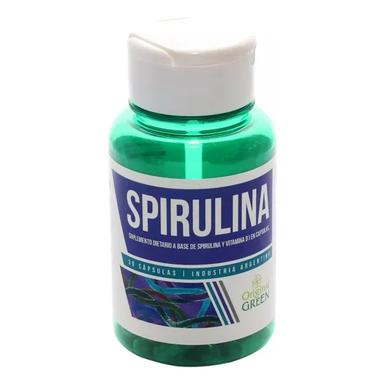 Spirulina X 30 Cápsulas Con Vitamina B1 Original Green