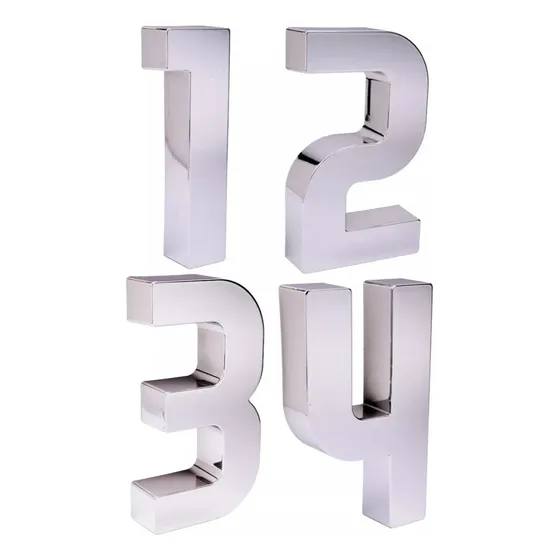 Kit 4 Números Cromados 3d Para Identificação De Endereço