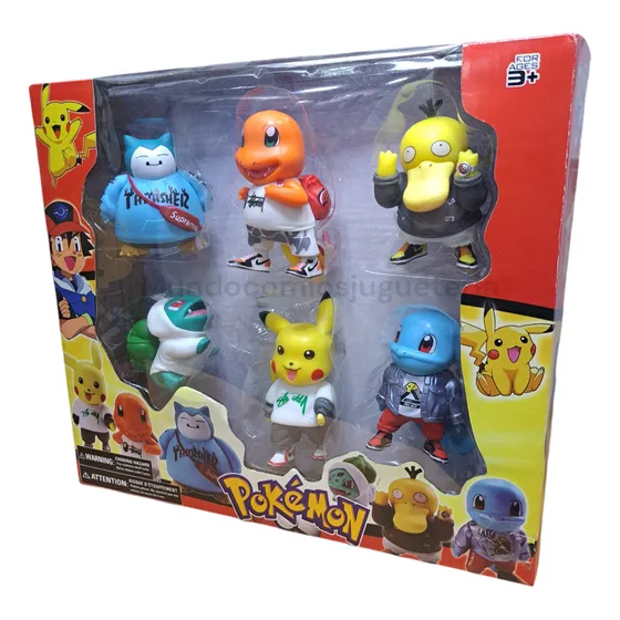 Colección De 6 Figuras De Pokémon 8cm Con Ropa