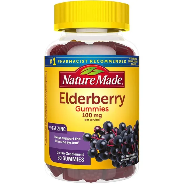 Elderberry Con Vitamina C Y Zinc Nature Made 60 Gomitas