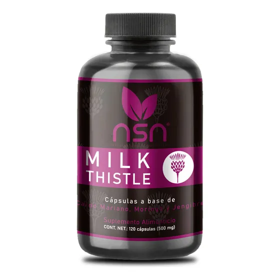 Nsn Milk Thistle Con Cardo Mariano Moringa Jengibre Alcachofa Achicoria  Antioxidante Higado Graso 120 Cápsulas 60 Dias