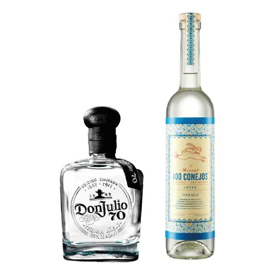 1   Tequila Don Julio 70 700 Ml Y 1 Mezcal 400 Conejos Joven