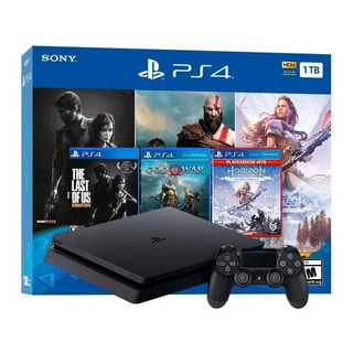 Sony Playstation 4 Slim 1tb Mega Pack: The Last Of Us/god Of War/horizon Zero Dawn Cor Preto Onyx 2023 Sony Playstation 4 Slim 1tb Mega Pack: The Last Of Us/god Of War/horizon Zero Dawn Cor Preto Onyx 2023