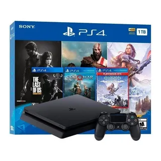 Sony Playstation 4 Slim 1tb Mega Pack: The Last Of Us/god Of War/horizon Zero Dawn Cor Preto Onyx 2023 Sony Playstation 4 Slim 1tb Mega Pack: The Last Of Us/god Of War/horizon Zero Dawn Cor Preto Onyx 2023