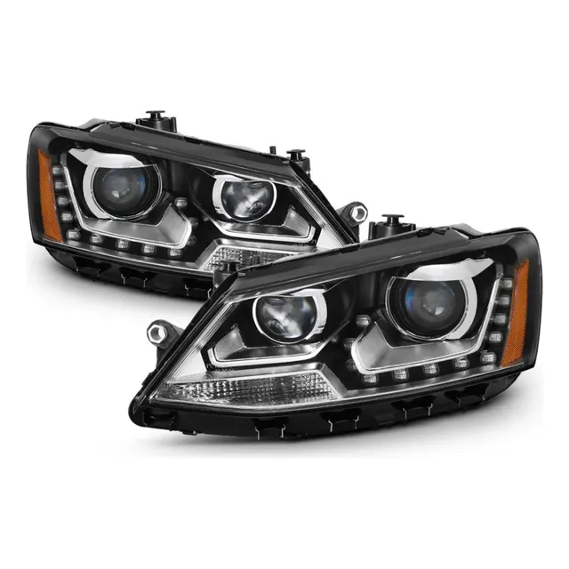 Juego Faros Deportivos Lupa Y Led Jetta Mk6 11-18 Kitmk6cr