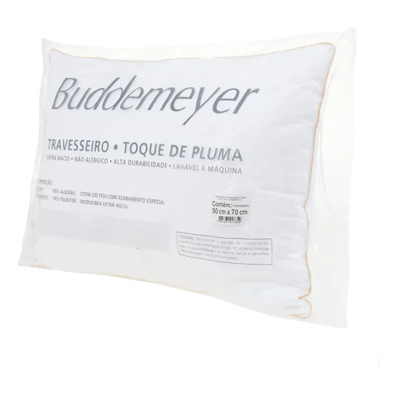 Travesseiro Buddemeyer Toque De Pluma 50x70 Algodão Branco