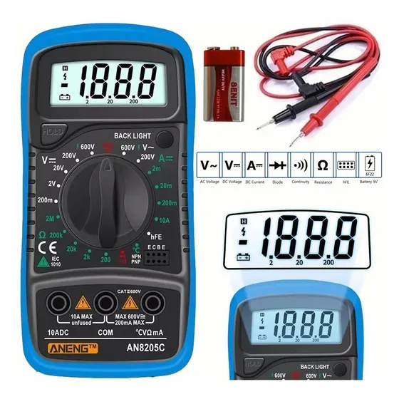Multimetro Herramientas Lcd Digital Profesional Xl830l