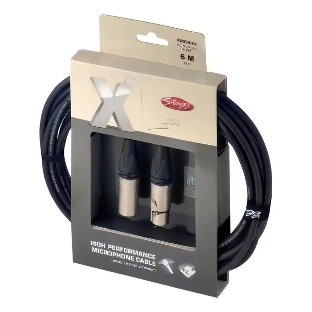 Cable de micrófono Stagg Balanced XLR+XLR de 6 metros XMC6xx Conectores Neutrik