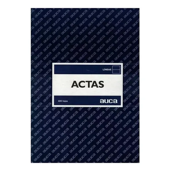 Libro De Actas Lineal 400 Hojas Foliado, 33x22cm, Auca